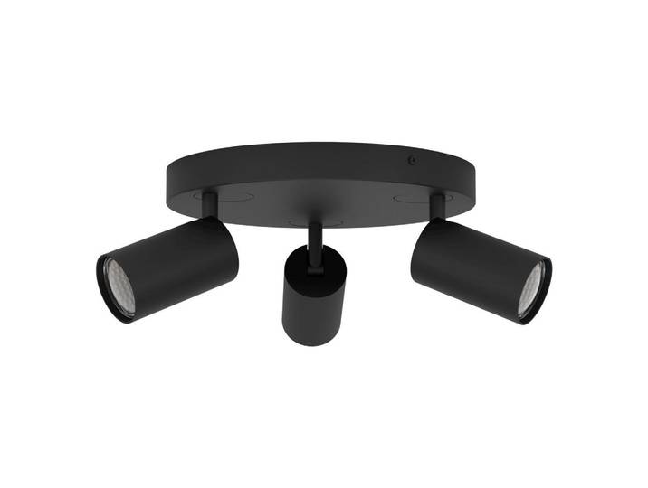 Eglo Deckenstrahler Telimbela, Schwarz, Metall, rund, 9.7 cm, Farbwechsler, 3-fach schaltbar, Smartphone-Steuerung, Lampen & Leuchten, Innenbeleuchtung, Spots & Strahler, Deckenspots