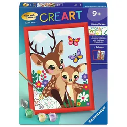 Ravensburger CreArt, Malen nach Zahlen Kinder - Fröhliche Hirsche