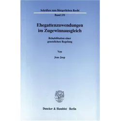 Ehegattenzuwendungen im Zugewinnausgleich, Fachbücher von Jens Jeep