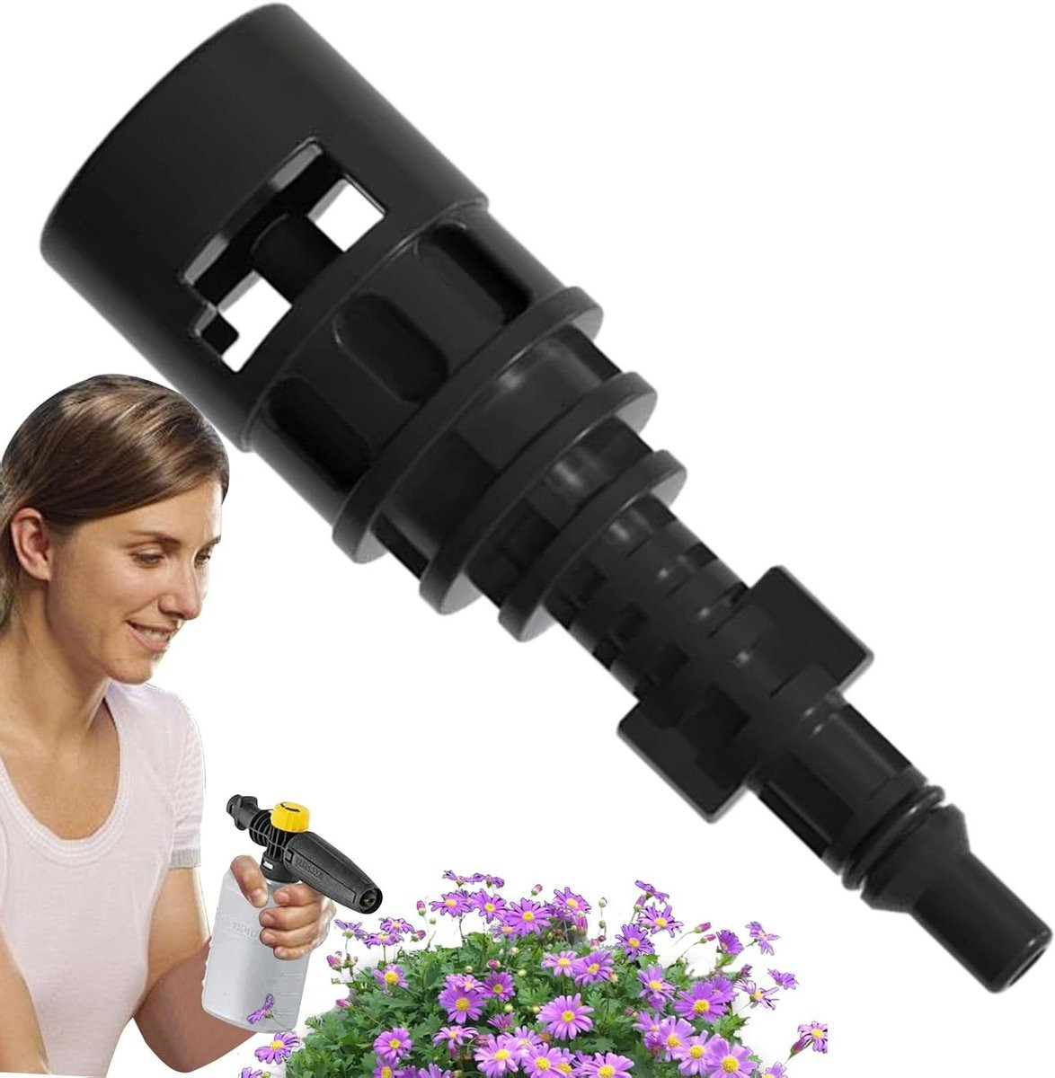 Hogedrukreiniger Adapter Grijs - Slangkoppeling en Verloopstuk voor het Reinigen van Terrassen - 13 cm