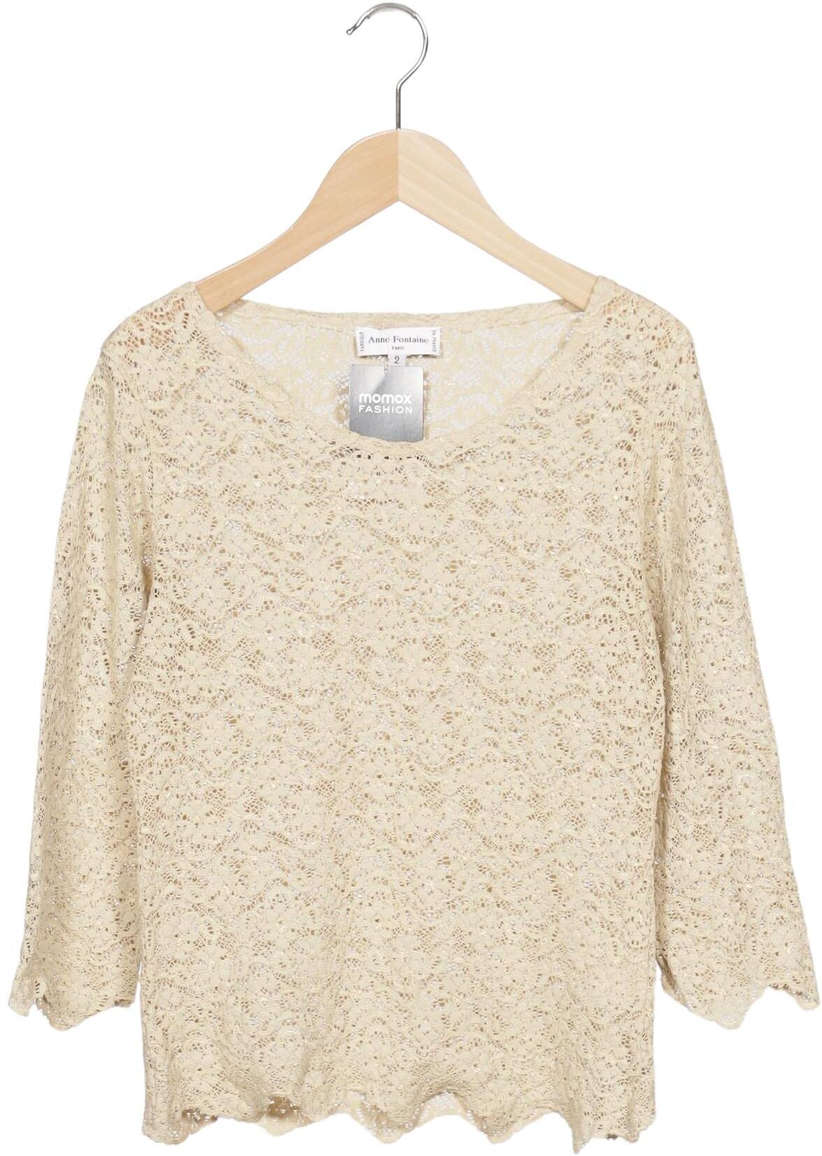 Anne Fontaine Damen Langarmshirt, Beige, Gr. XS, kein / Etikett - Second Hand