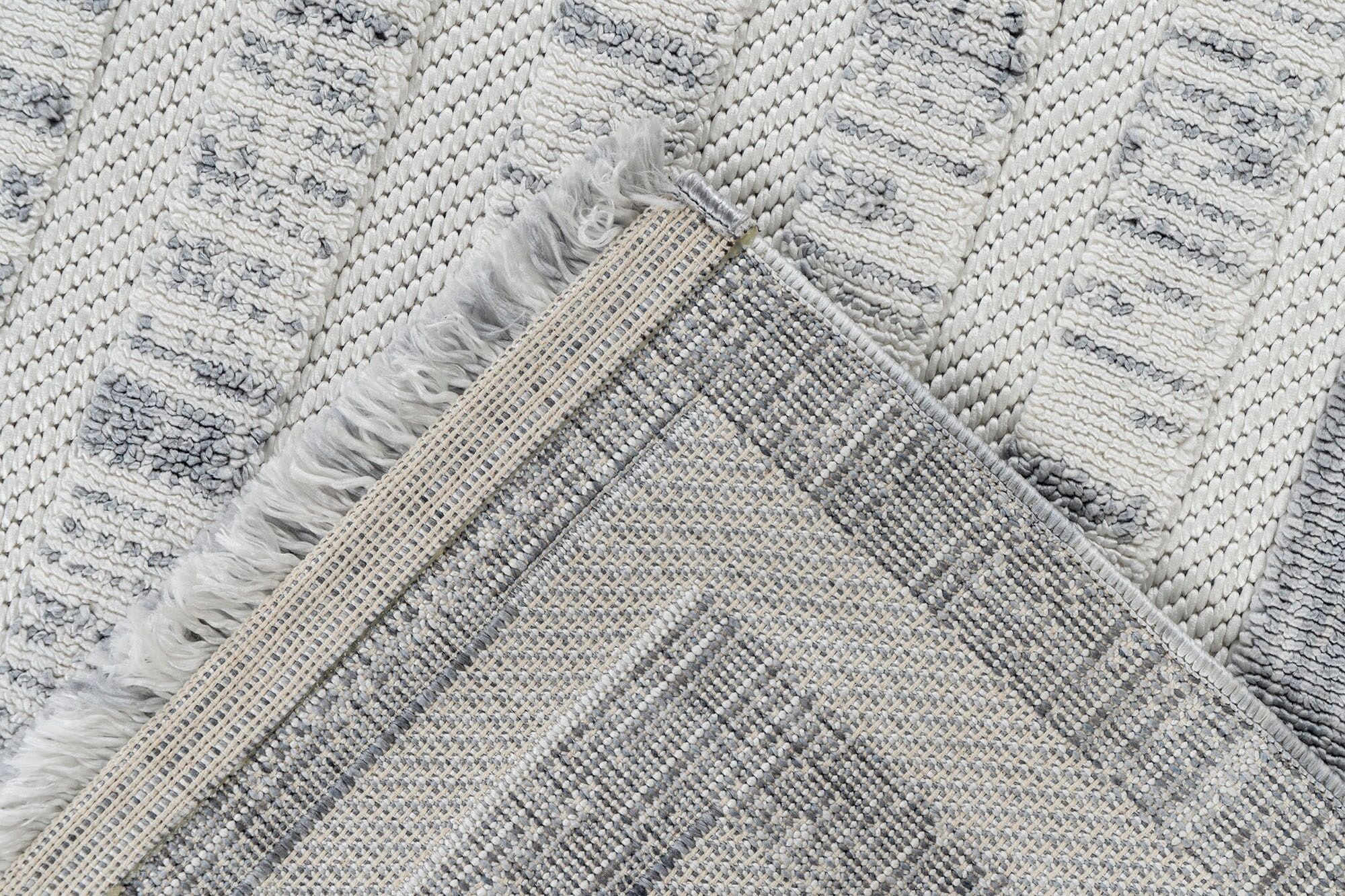 Teppich KAYOOM "Sarai 125", grau, B:80cm H:6mm L:150cm, Polyester, Teppiche, Teppich, Flachgewebe grau B : 80cm 1 Stk., 6mm, L: 150cm