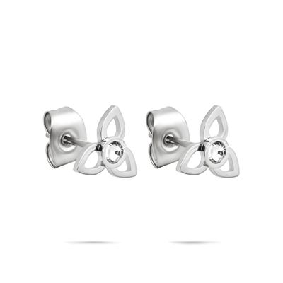 Paar Ohrstecker TAMARIS "Schmuck Geschenk Edelstahl Ohrringe in Blüten-Optik", silber (silberfarben, kristallweiß, kristallweiß), Ohrringe, Damen, Edelstahl, mit Zirkonia (synth.)
