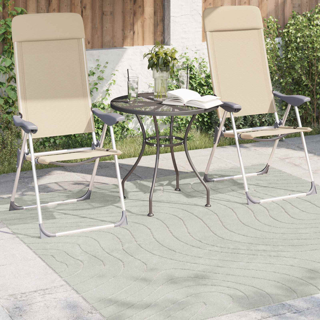 17 Stories Modern Indoor and Outdoor Rug Green Square 120 cm