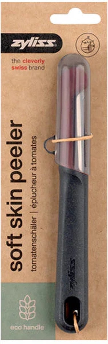 Zyliss Soft Skin Peeler - Duurzame dunschiller van gerecycled tarwestro voor fruit en groenten met beschermhoes