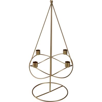 Adventsleuchter AM DESIGN "Weihnachtsdeko", gold (goldfarben), B:24,5cm H:49,5cm, Metall, Kerzenhalter, Kerzenleuchter, aus Metall, Höhe ca. 49,5 cm