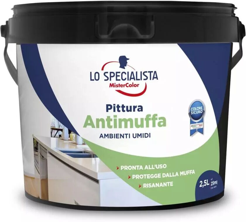 Lo Specialista di Mistercolor PITTURA ANTIMUFFA 2,5LT BIANCO