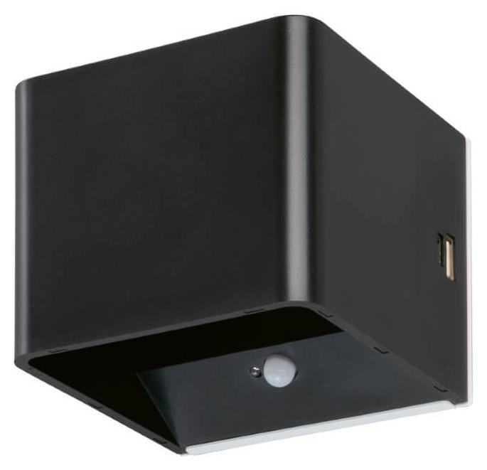 Fischer & Honsel Leuchten Magnetics oplaadbare zwarte LED opbouwspot voor wandmontage