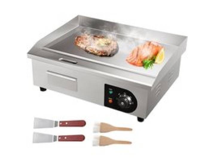 VEVOR Plancha Électrique 54x30 cm 3 kW Plaque à Snacker Électrique Commerciale Plaque de Cuisson en Fer Antiadhésive Température Réglable 50-300 °C Nettoyage Facile pour Barbecue Restaurant Snack-Bar
