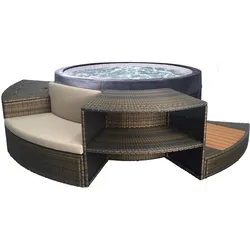 Whirlpool Netspa Vita+ 5 Möbel Schwarz Ø ca. 268cm