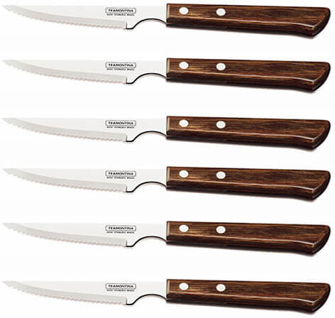 Tramontina Polywood Set of 6 4 Steak Knives