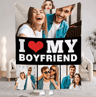 Inspire Curations Personalized Photo Flannel Blanket For Couples 8 100 X 150cm