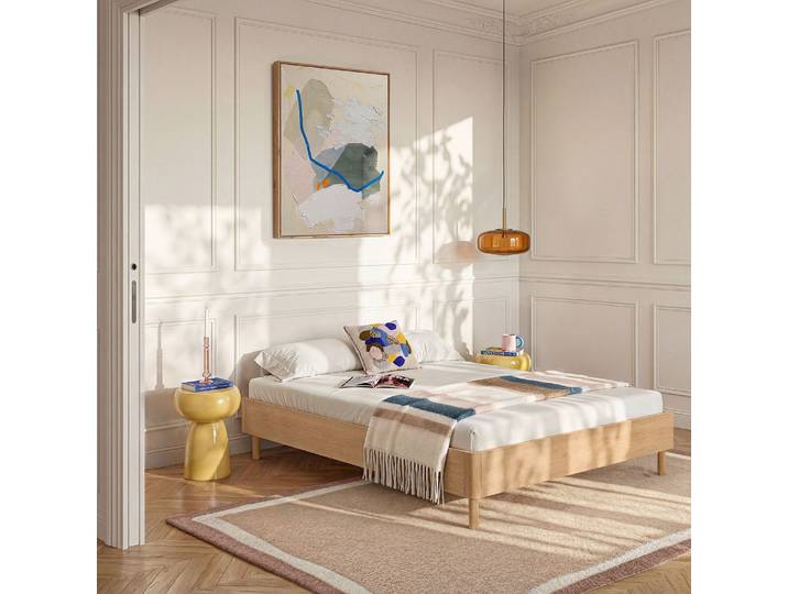 HABITAT - Lit 140 x 200 cm en chêne - Naturel - Design by Hélèna Pille - Orson