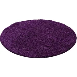 Teppich Hochflor RHEIN in Violett, einfarbig, Ø 160 cm