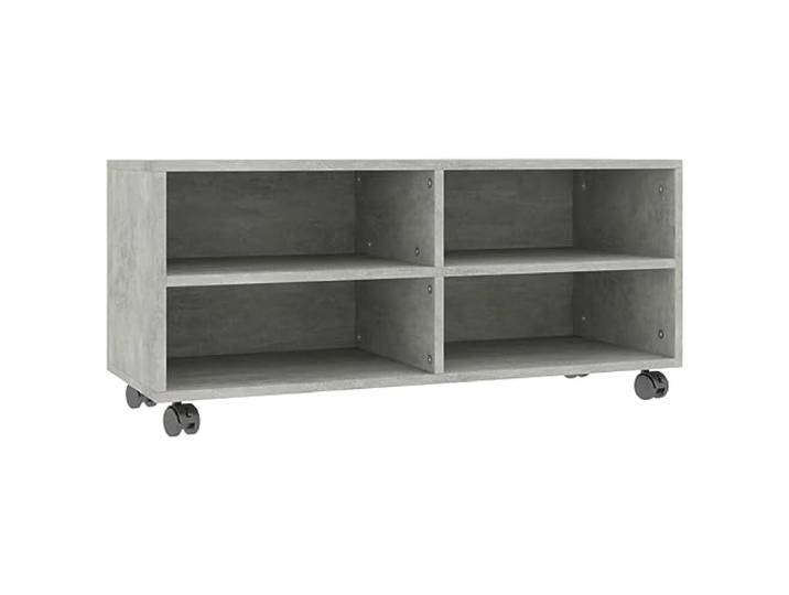 Helloshop26 TV Multimedia Regal TV Buffet TV Esszimmer Wohnzimmer Schlafzimmer mit Rollen 90 x 35 x 35 cm Holz Technik Grau 02_0026935