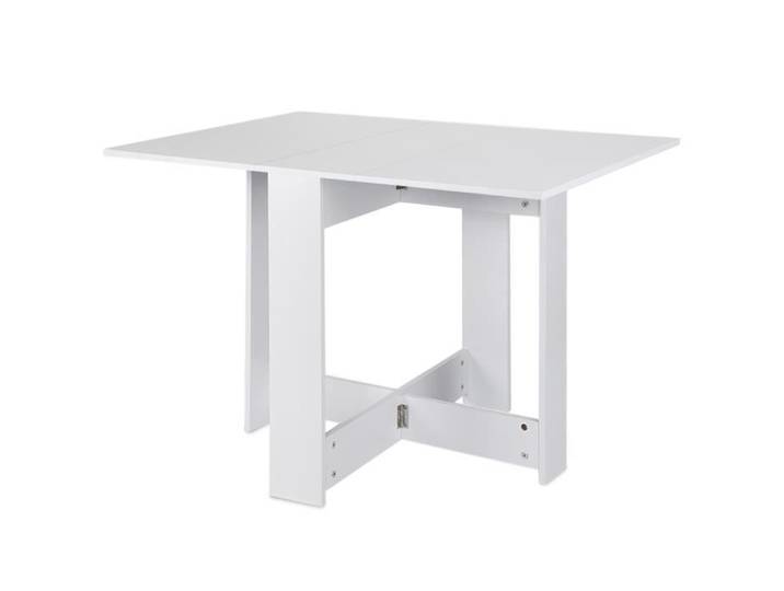 (102.5*76*73cm) Table basse pliante blanche - Mixmest - Classique - Intemporel - Aspect bois