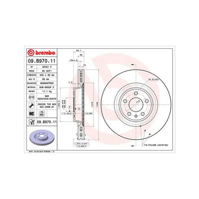 MAGNETI MARELLI Bremsscheibe 360406127301 innenbelüftet-Belüftung mit tropfenförmigen Flügeln 345mm 30mm für Audi (FAW) Porsche