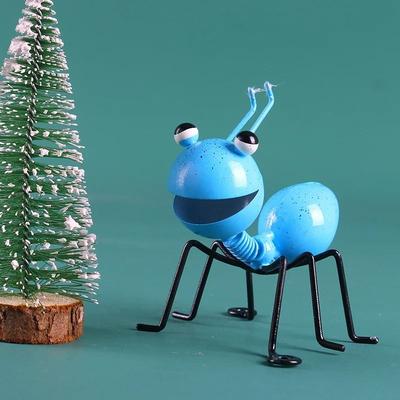 Inspired Finds Cute Metal Ant Wall Art Sculptures For Garden And Home Decor blue 2pcs
