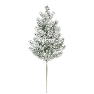 Kunstzweig I.GE.A. "Tannenzweig", grün, weiß, B:28cm H:75cm L:8cm, Kunststoff, Kunstpflanzen, Kunstzweig, Dekozweig Kunstzweig Adventskranz Kranz Gesteck Weihnachtsdeko