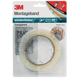 3m Montageband transp.L.5m B.19mm Rl.