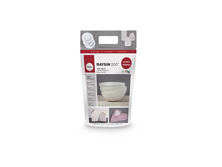 RAYHER HOBBY Rayher 3699000 Raysin 200 Gietpoeder 1 kg, gietmassa wit, reliëfgietpoeder, luchthardend en geurloos, 1 kg
