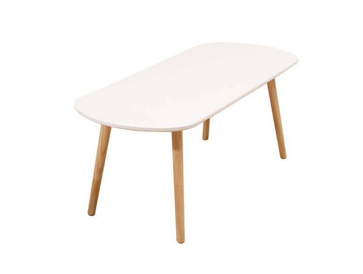 Table basse ovale - JEOBEST - Blanc - 110*50*45cm