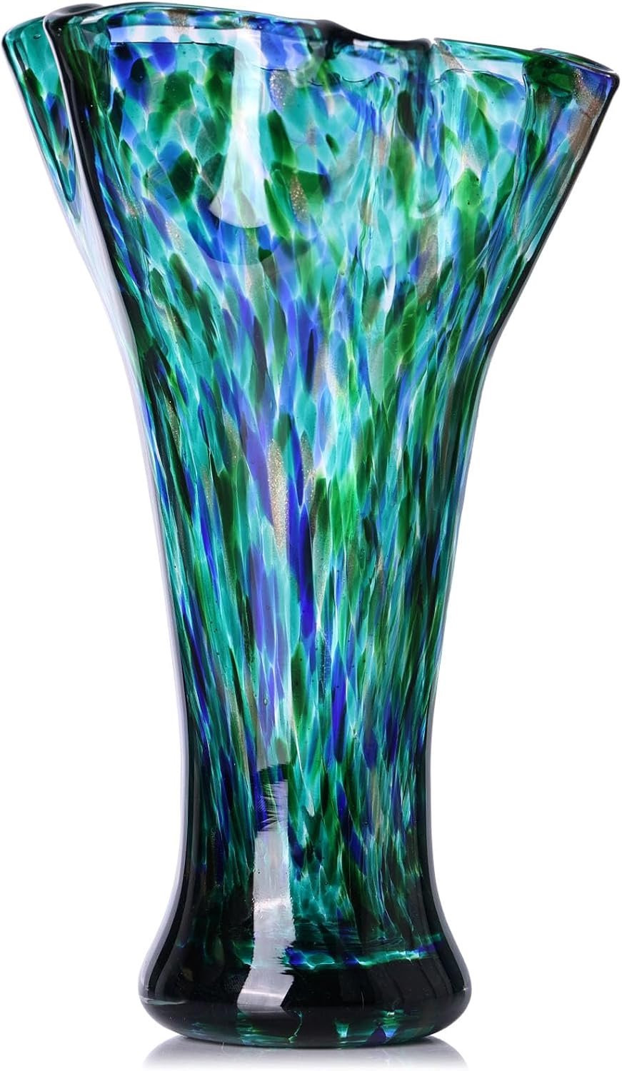 Moderne handgeblazen glazen vaas voor huisdecoratie, 9,8 inch