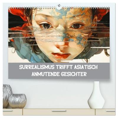 Surrealismus trifft asiatisch anmutende Gesichter (hochwertiger Premium Wandkalender 2027 DIN A2 quer), Kunstdruck in Hochglanz