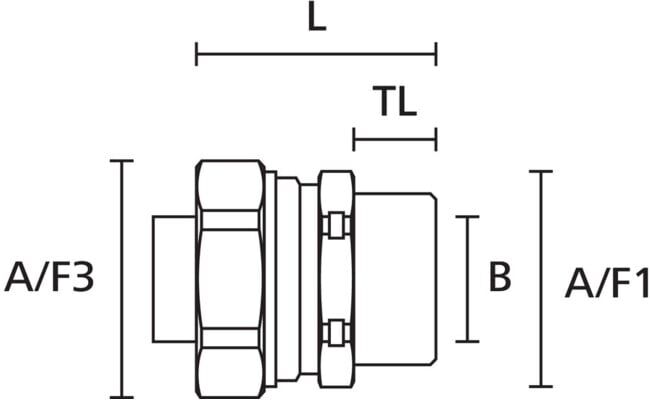 Hellermann Tyton Raccord PCS40-FMC-PG36 en laiton nickelé (166-31415)