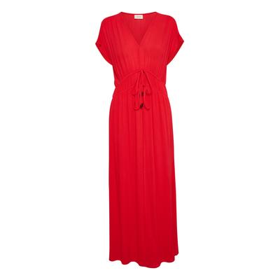 Midikleid CREAM "Damen Kleid CRAllie", Damen, Gr. 36, N-Gr, rot (high risk rot), Obermaterial: 100% Viskose CV., Kleider Midikleid