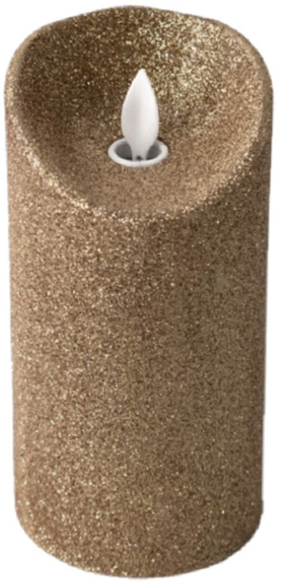 Gerimport LED stompkaars met glitters - Goud - Hoogte: 15 cm