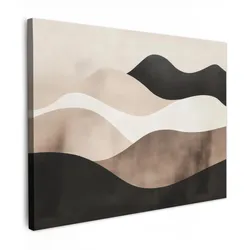 LEINWANDBILD Abstrakt - Landschaft - Wellen - Cremefarben Wandbilder 80x60 cm