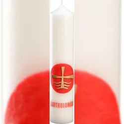 Apostelkerze BARTHOLOMÄUS mit Wachsauflage Elfenbein 300 x Ø 60 mm, 1 Stück