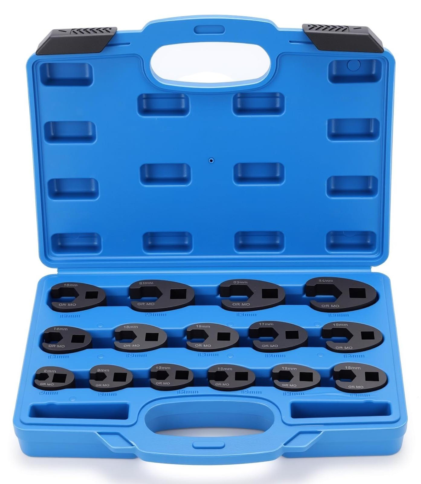 Merkloze 15-delige Crows Foot sleutelset van carbon staal, 8-24mm, antiroest en duurzaam voor ratchets