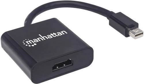 Manhattan Aktiver Mini-DisplayPort auf HDMI-Adapter, Mini-DisplayPort-Stecker auf HDMI-Buchse, 4K@60Hz, schwarz, Polybag