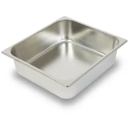 VERTES GN Behälter 2/3 Gastro Norm (Edelstahl, 100mm Tief ohne Deckel, Hygienisch, Rostfrei, Kratzfest, Temperaturbeständig von -40° bis +300°C)
