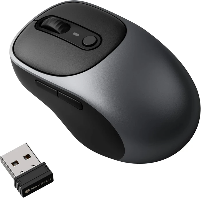 Keychron BM24 Wireless Mouse All Silent Micro Switch - Metal Gray