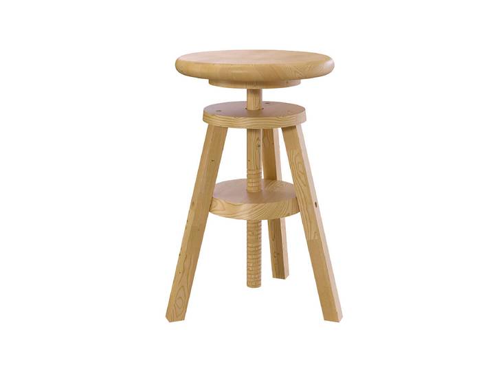 Tabouret réglable à vis en bois Miel
