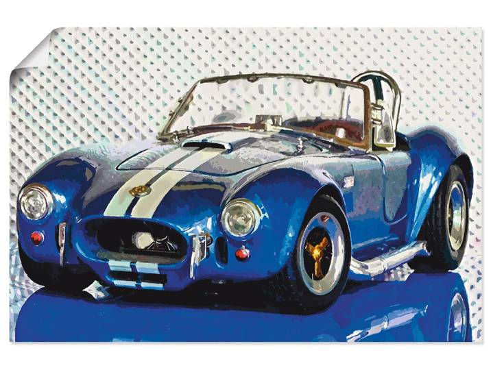 Poster ARTLAND Shelby Cobra blau , blau (farbe bild(er): blau), B:30cm H:20cm, Bilder, Poster, ohne Rahmen