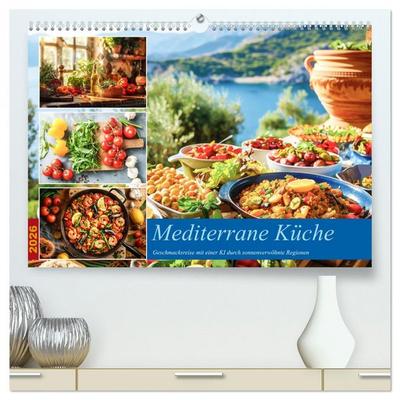 Mediterrane Küche (hochwertiger Premium Wandkalender 2026 DIN A2 quer), Kunstdruck in Hochglanz