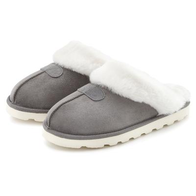 Hausschuh "Plüsch Hausschuh, Pantoffeln, Clogs, Schlappen, Pantolette", Damen, Gr. 40, Synthetik, grau, Obermaterial: 80% Textilmaterial, 20% Kunstfell. Decksohle: 100% Kunstfell. Futter: 100% Kunstfell. Laufsohle: 100% Synthetik, VIVANCE DREAMS BY...