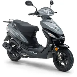 LuXXon Motorroller Prime 2, 50 ccm, 45 km/h, Euro 5, 10 Zoll, Automatik, Benzinbetrieben, 1 Zylinder, 4-Takt, grau