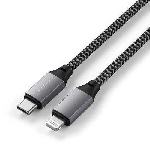 Satechi USB-Kabel USB 2.0 USB-C Stecker, Apple Lightning Stecker 0.25m Anthrazit ST-TCL10M