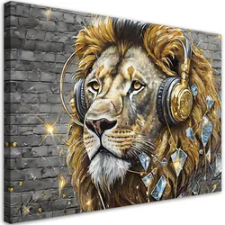 WANDBILD lion dj musik