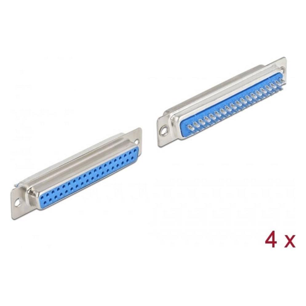 Delock D-Sub 37 Pin Buchse Metall, Lötversion, 4 Stück (66715)