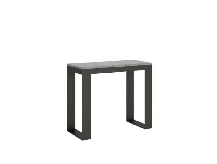 Console murale extensible Tecno Evolution Small - Gris Béton - Anthracite - Contemporain