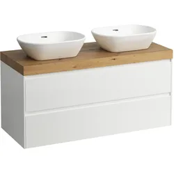 LAUFEN LANI Waschtischplatte wildeiche inklusive Unterschrank, 2 Ausschnitte, 1185x495x580mm, H4065741129991, Farbe: Multicolor