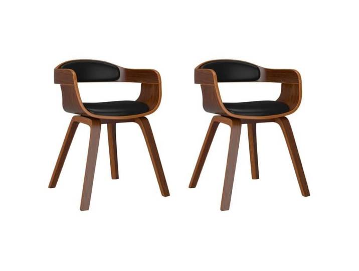 1453®MODERNE Chaises de salle à manger 2 pcs Noir Bois courbé et similicuir stable et durable avec design intemporel
