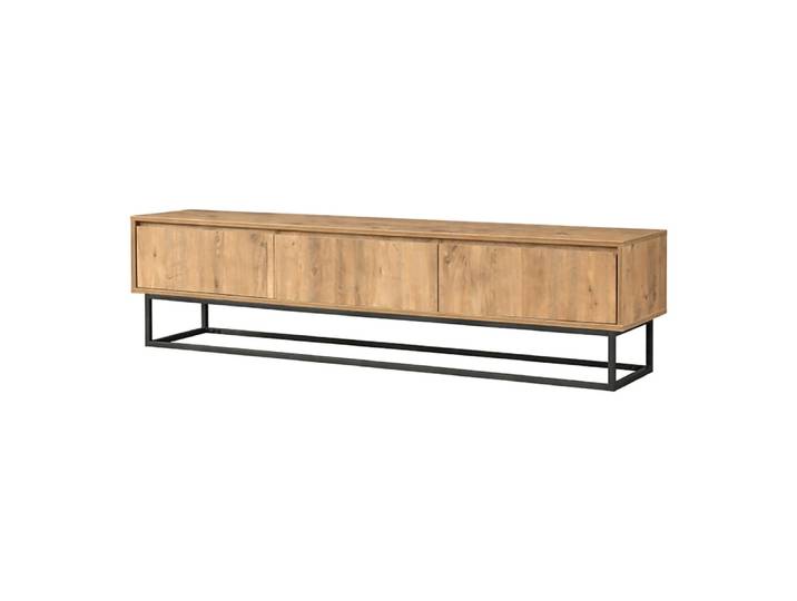 Meuble tv effet bois beige, noir 180x40 cm