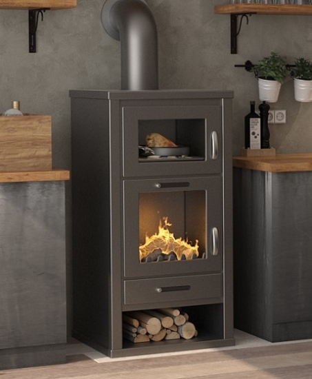 Kaminofen mit Backfach Victoria Deluxe F schwarz- 11kW